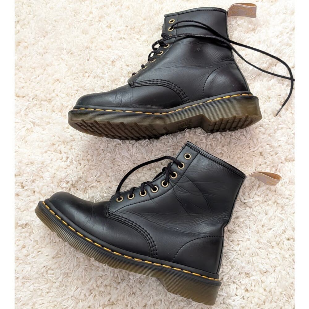 Dr. Martens 1460 Vegan Felix Lace Up Boots Unisex Womens Mens M7/8L Black - Picture 2 of 7